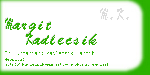 margit kadlecsik business card